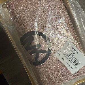 Michael Kors Rose Gold Glitter Clutch